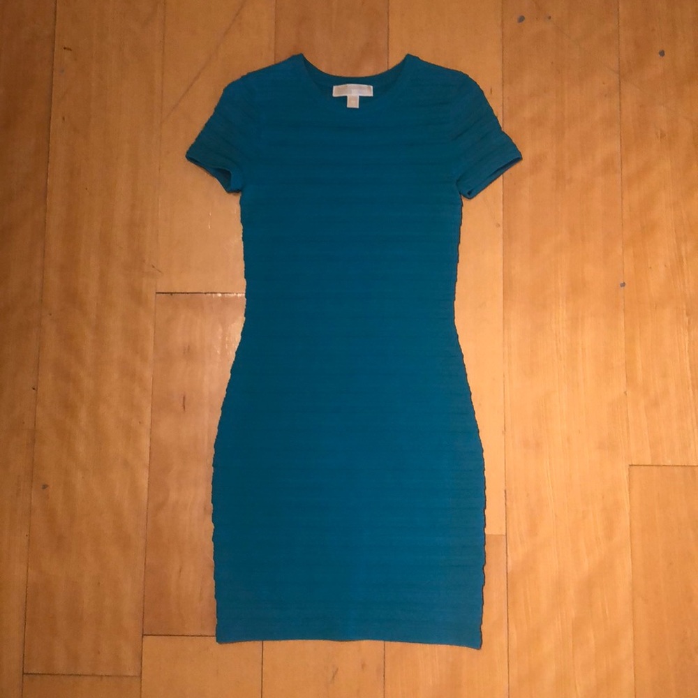 Emerald Turquoise Green Michael Kors Mini Dress XS